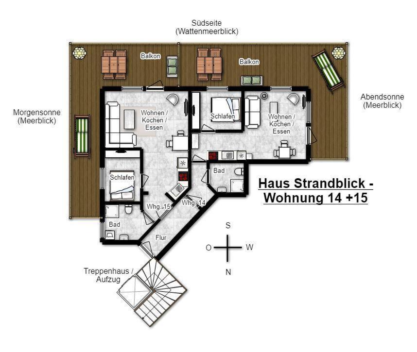 Haus Strandblick Ferienwohnung 15 Wangerooge Exterior foto